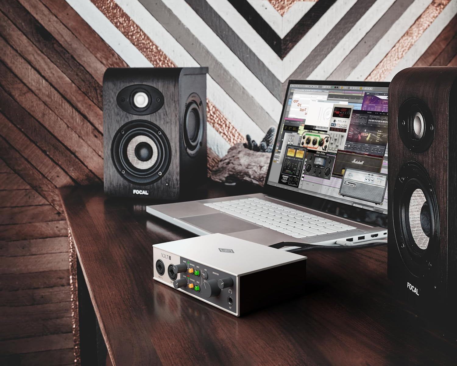 Universal Audio Volt 2 USB Audio Interface | 2X2 USB-C Interface with 610 Tube Emulation and MIDI for Musicians, Podcasters and Streamers