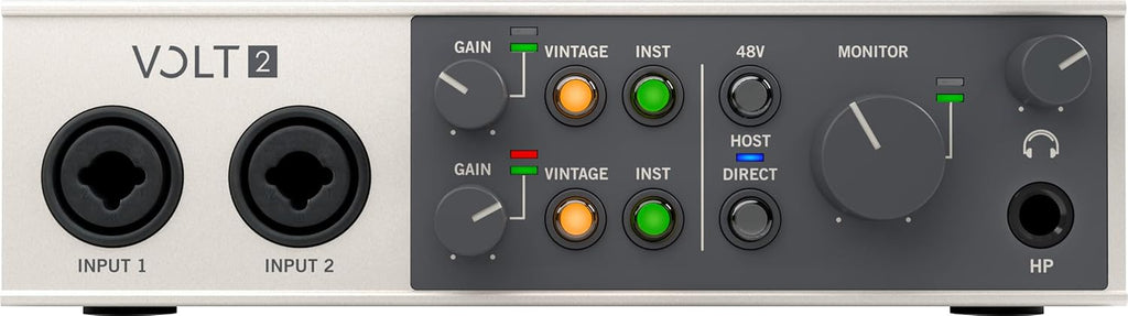 Universal Audio Volt 2 USB Audio Interface | 2X2 USB-C Interface with 610 Tube Emulation and MIDI for Musicians, Podcasters and Streamers