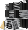 30-Pack Sound Proof Foam Panels,12" X 12" X 2" Self-Adhesive Acoustic Panels with High Density,Decorative Soundproof Wall Panels Sound Absorbing Foam for Wall and Ceiling (Black+Gray)