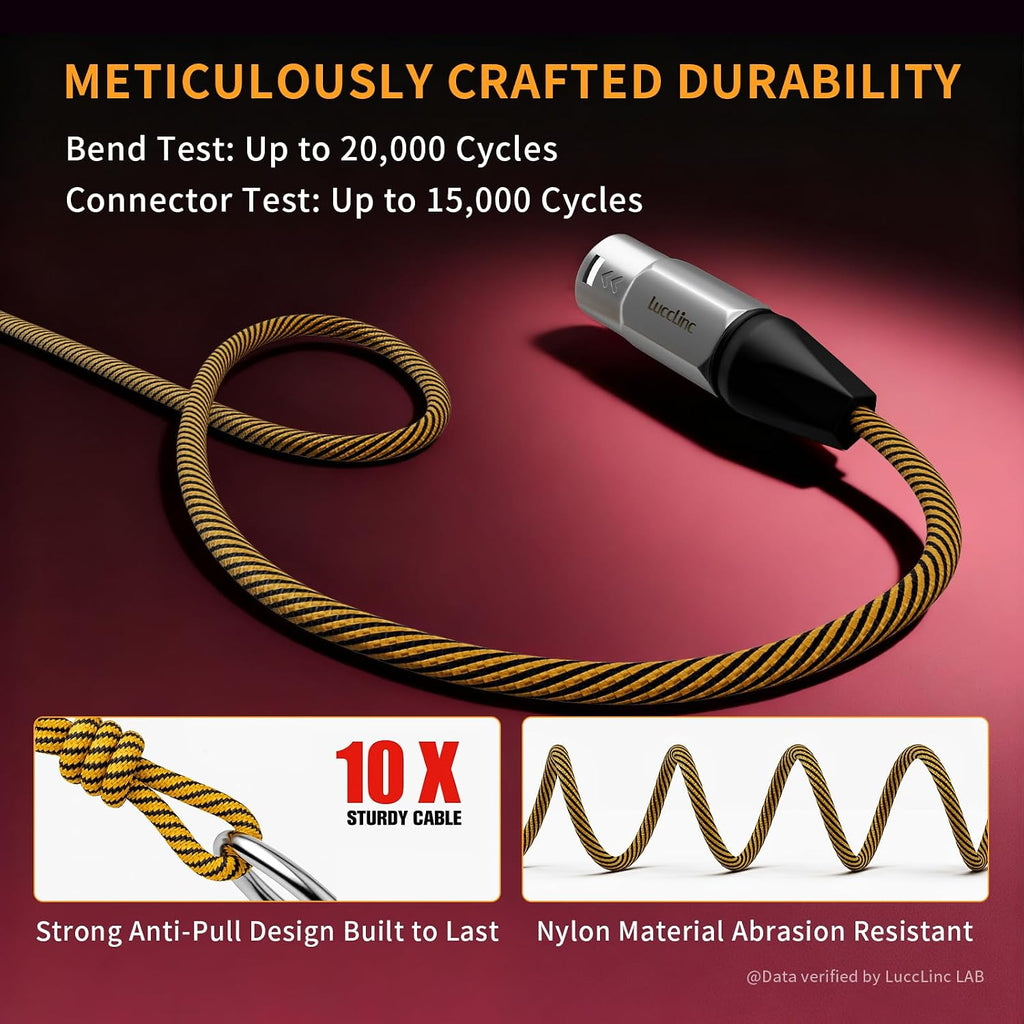 10Ft XLR Cables 6 Pack, Durable Nylon Braided Male to Female Microphone Cable,Cord for Recording Mixer Amplifie Speaker, OFC Shielded and Balanced XLR