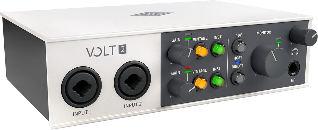 Universal Audio Volt 2 USB Audio Interface | 2X2 USB-C Interface with 610 Tube Emulation and MIDI for Musicians, Podcasters and Streamers