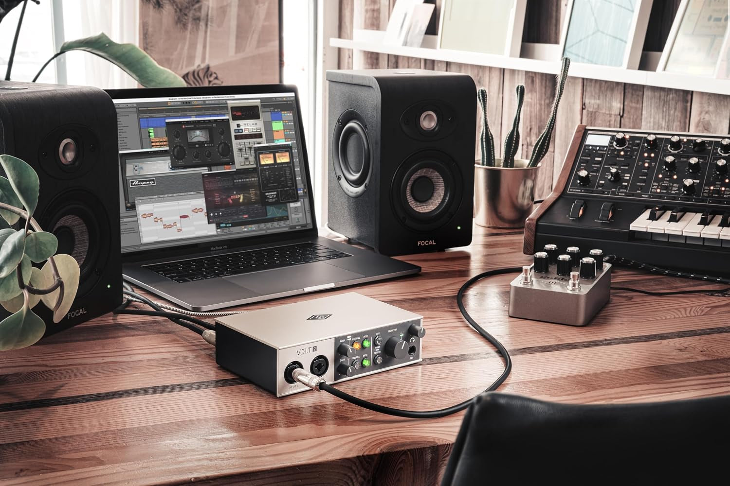Universal Audio Volt 2 USB Audio Interface | 2X2 USB-C Interface with 610 Tube Emulation and MIDI for Musicians, Podcasters and Streamers